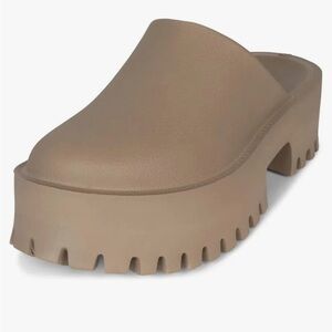 Jeffrey Campbell Bae Platform Lugged Sole Mules Taupe Size 7